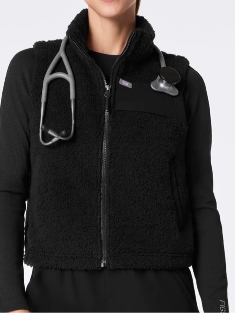 Figs High Pile Vest - Black - Medium